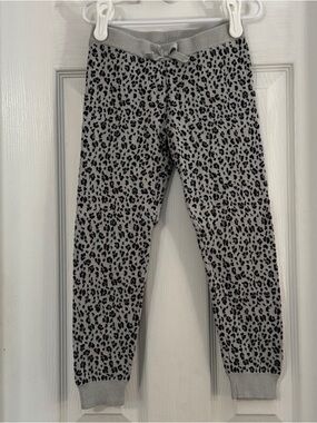 Janie and Jack Girl Gray Leopard Print Knit 100% Cotton Leggings